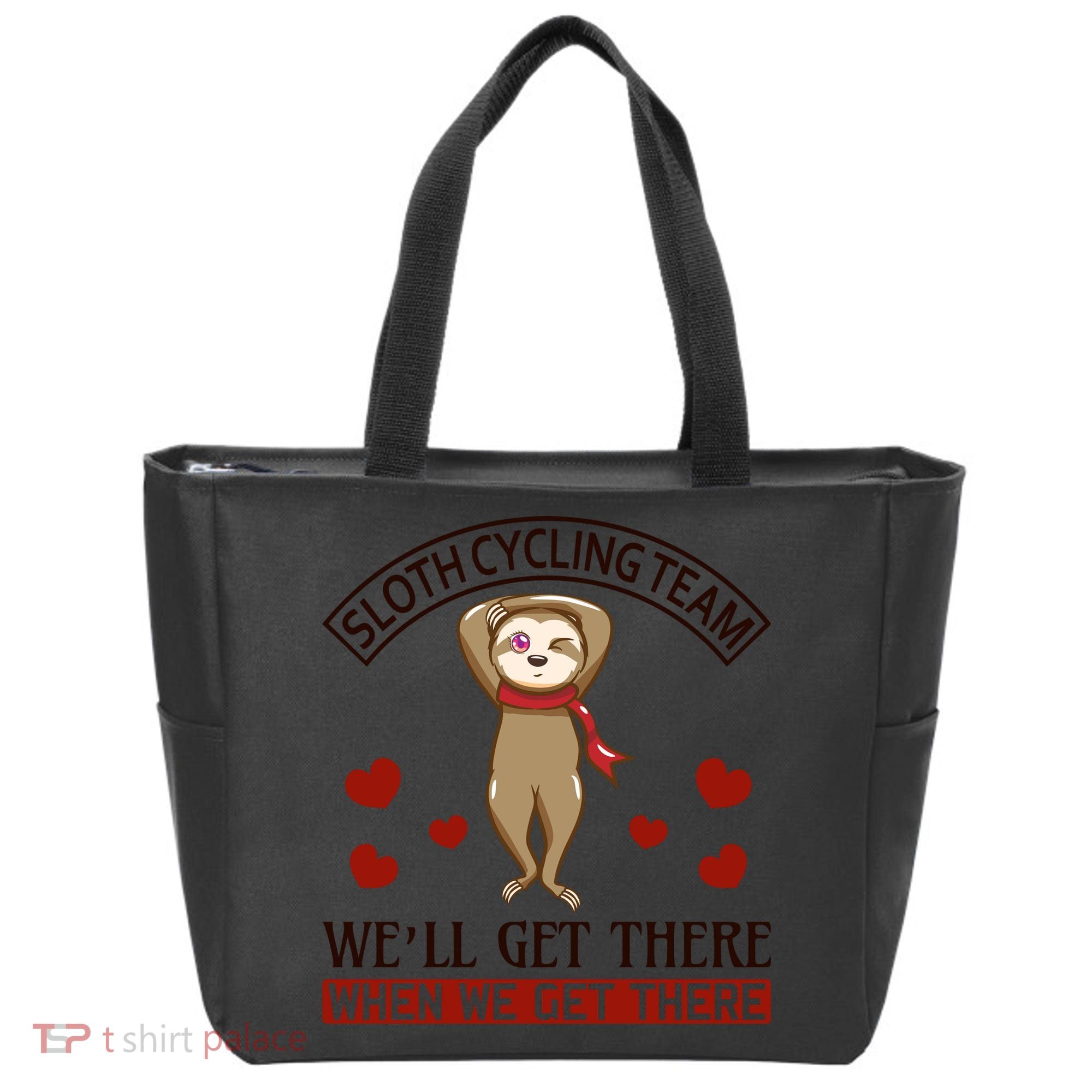 Sloth Cycling Team We'll Get There When We Get There Tote Bag