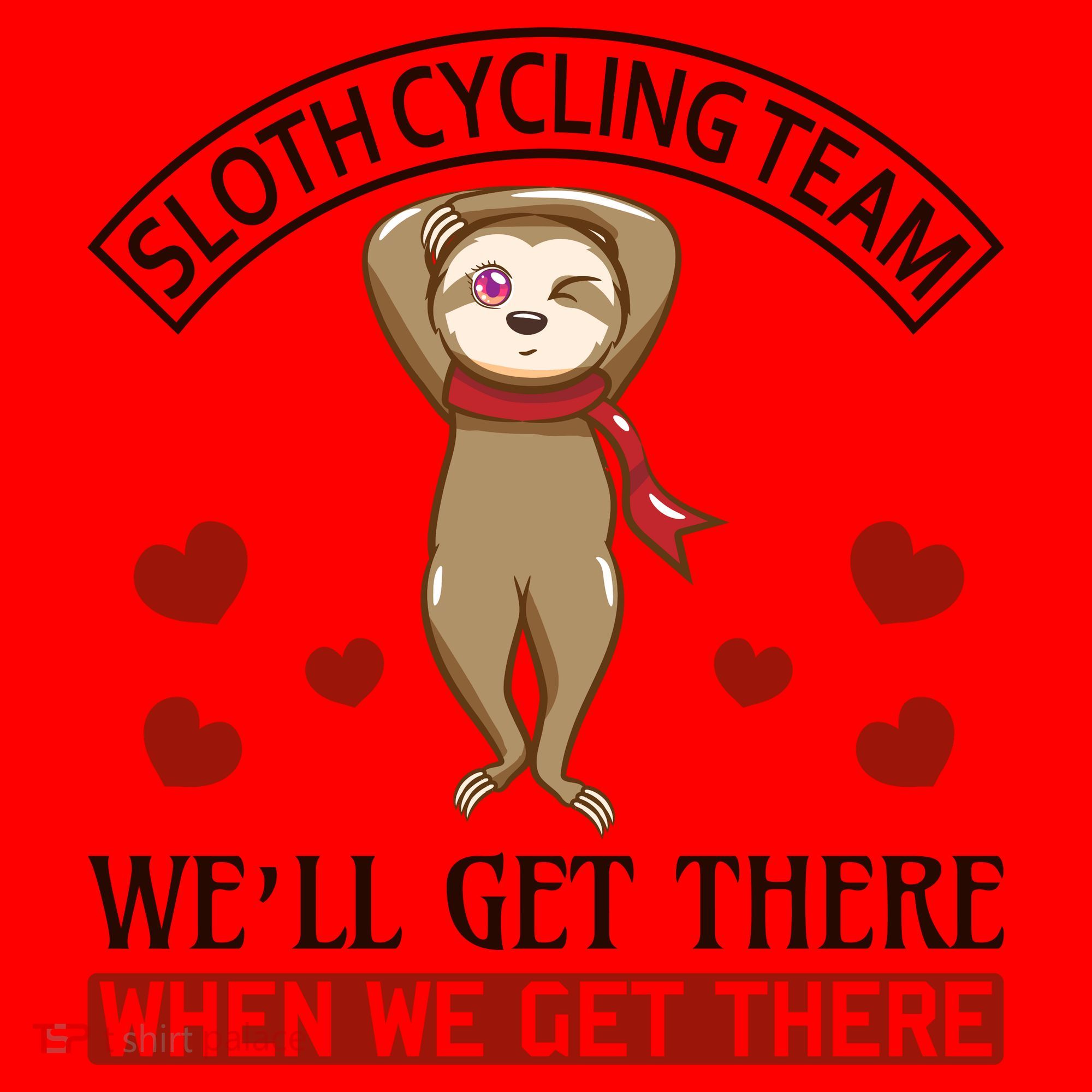 Sloth Cycling Team We'll Get There When We Get There Santa Hat