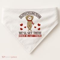 Sloth Cycling Team We'll Get There When We Get There USA-Made Doggie Bandana thumb 0