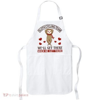 Sloth Cycling Team We'll Get There When We Get There Apron