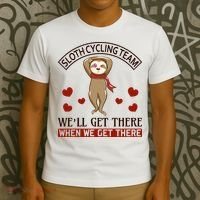 Sloth Cycling Team We'll Get There When We Get There T-Shirt thumb 3