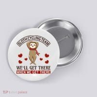 Sloth Cycling Team We'll Get There When We Get There Button thumb 0