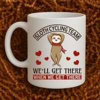 Sloth Cycling Team We'll Get There When We Get There Coffee Mug thumb 2