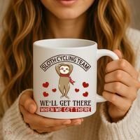 Sloth Cycling Team We'll Get There When We Get There Coffee Mug thumb 3