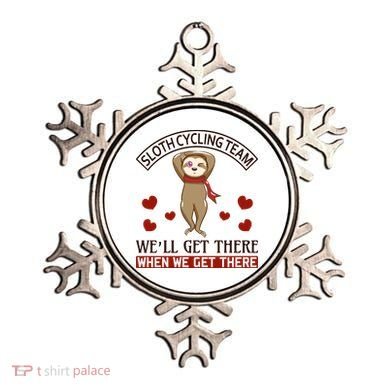Sloth Cycling Team We'll Get There When We Get There Ornament