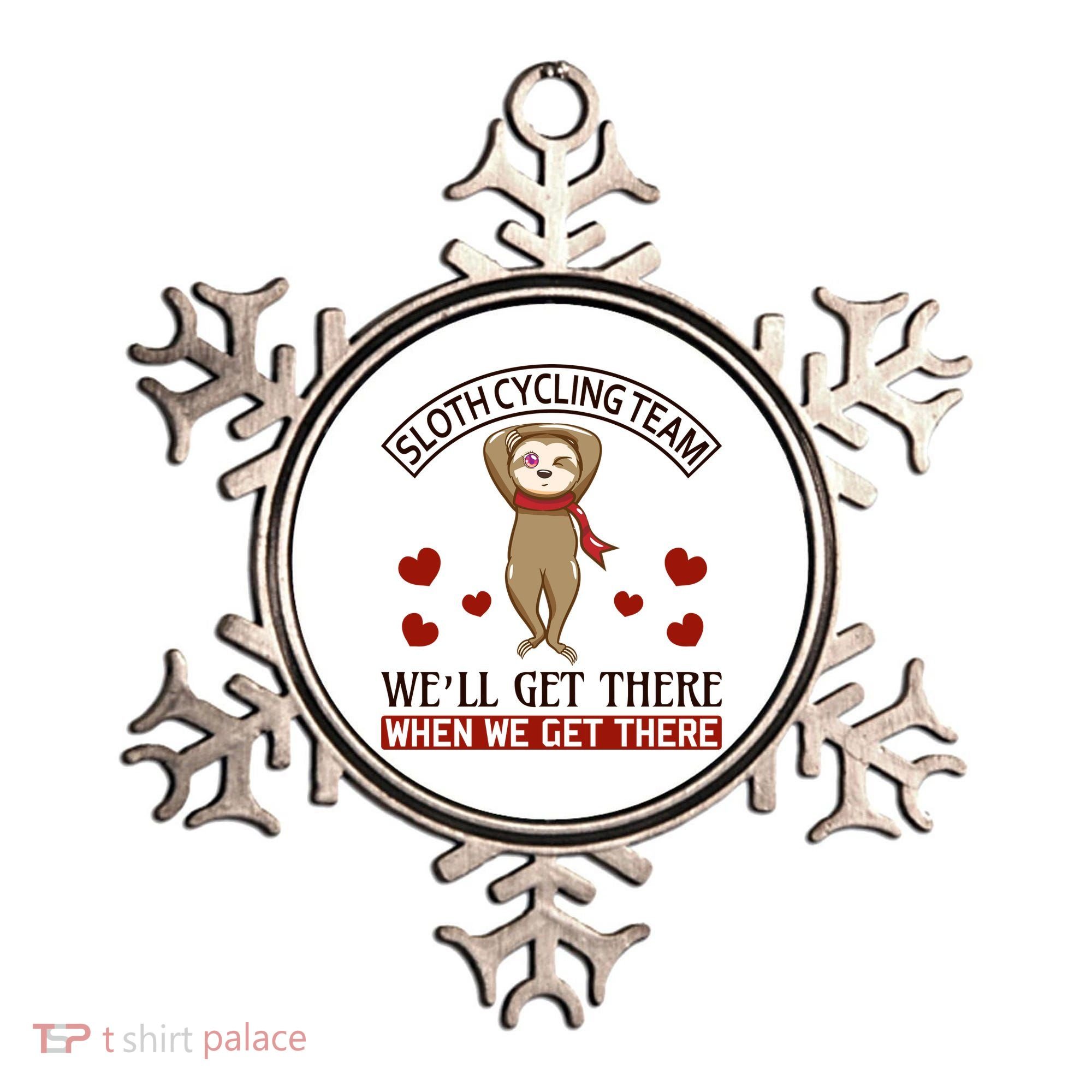 Sloth Cycling Team We'll Get There When We Get There Ornament
