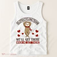 Sloth Cycling Team We'll Get There When We Get There Tank Top thumb 2