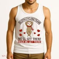 Sloth Cycling Team We'll Get There When We Get There Tank Top thumb 3