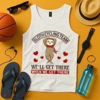 Sloth Cycling Team We'll Get There When We Get There Tank Top thumb 4