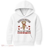 Sloth Cycling Team We'll Get There When We Get There Kids Hoodie thumb 0