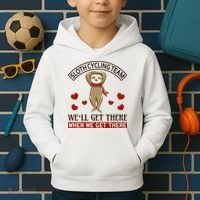 Sloth Cycling Team We'll Get There When We Get There Kids Hoodie thumb 2
