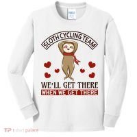 Sloth Cycling Team We'll Get There When We Get There Kids Long Sleeve Shirt thumb 0