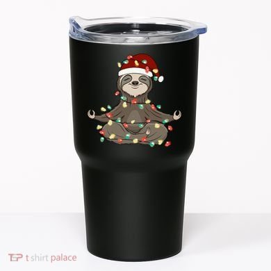 Sloth Christmas Tree Funny Yoga Sloth Tumbler