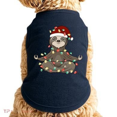 Sloth Christmas Tree Funny Yoga Sloth Doggie Tank