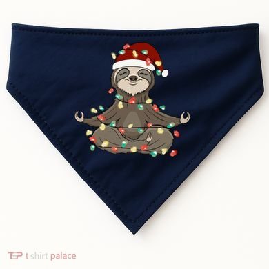 Sloth Christmas Tree Funny Yoga Sloth USA-Made Doggie Bandana