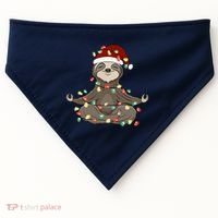 Sloth Christmas Tree Funny Yoga Sloth USA-Made Doggie Bandana thumb 0