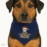 Sloth Christmas Tree Funny Yoga Sloth USA-Made Doggie Bandana thumb 1