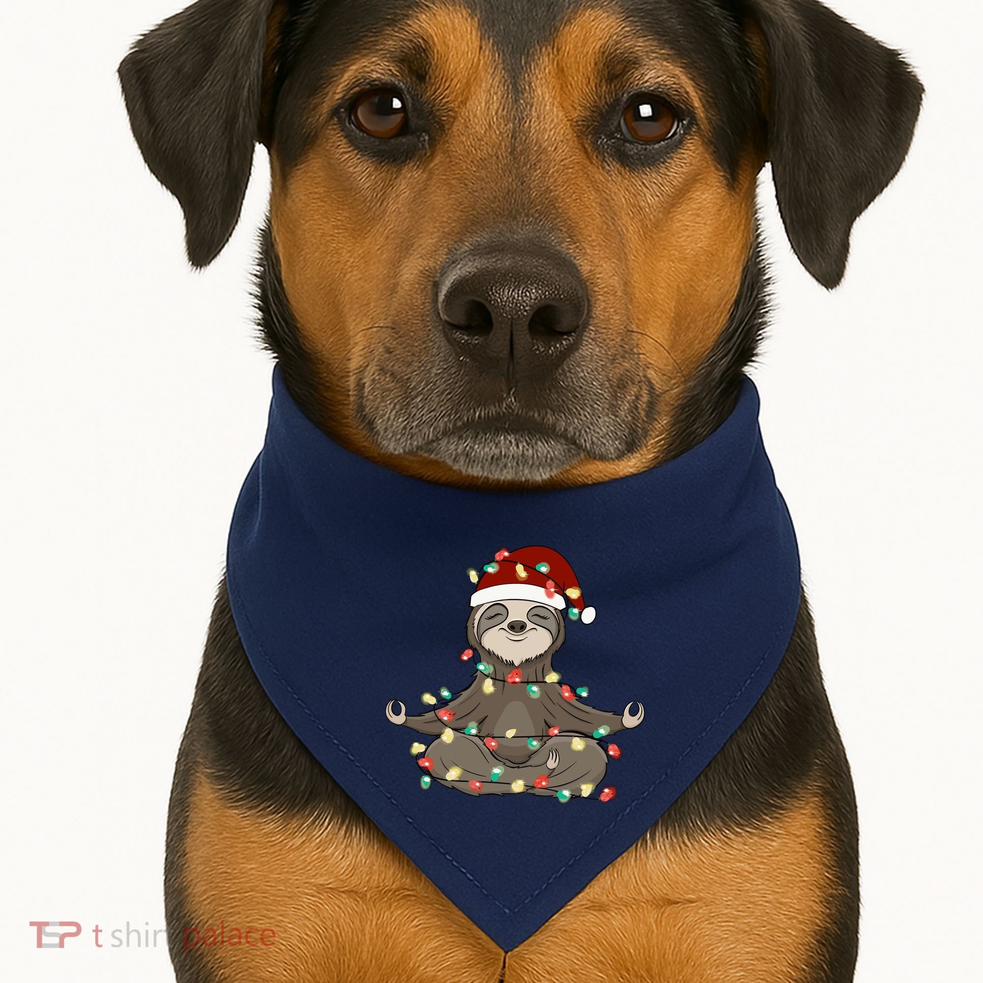 Sloth Christmas Tree Funny Yoga Sloth USA-Made Doggie Bandana