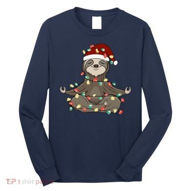 Sloth Christmas Tree Funny Yoga Sloth Long Sleeve Shirt
