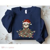 Sloth Christmas Tree Funny Yoga Sloth Sweatshirt thumb 2