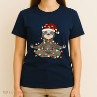 Sloth Christmas Tree Funny Yoga Sloth T-Shirt thumb 4