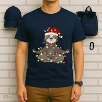 Sloth Christmas Tree Funny Yoga Sloth T-Shirt thumb 6