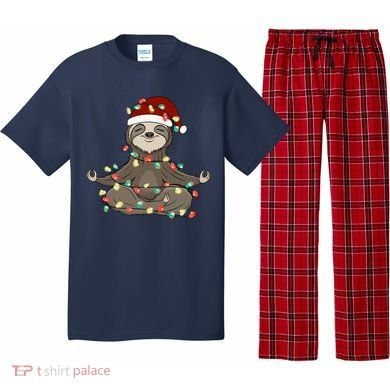 Sloth Christmas Tree Funny Yoga Sloth Pajama Set