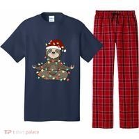 Sloth Christmas Tree Funny Yoga Sloth Pajama Set thumb 0
