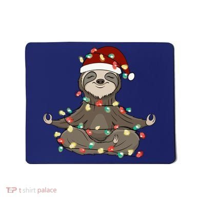 Sloth Christmas Tree Funny Yoga Sloth Mousepad