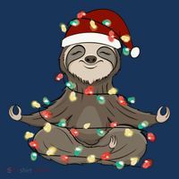 Sloth Christmas Tree Funny Yoga Sloth Mousepad thumb 1