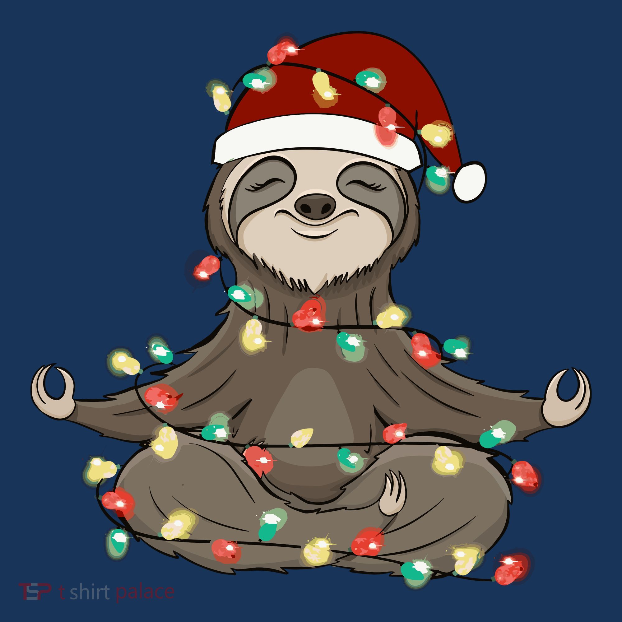 Sloth Christmas Tree Funny Yoga Sloth Mousepad