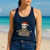 Sloth Christmas Tree Funny Yoga Sloth Women's Tank Top thumb 2