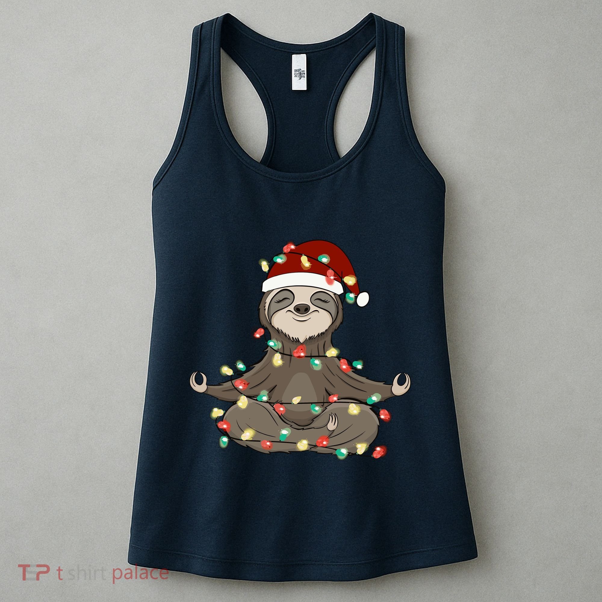 Sloth Christmas Tree Funny Yoga Sloth Women's Tank Top