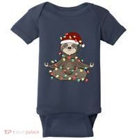 Sloth Christmas Tree Funny Yoga Sloth Baby Bodysuit thumb 0
