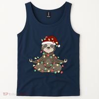 Sloth Christmas Tree Funny Yoga Sloth Tank Top thumb 2