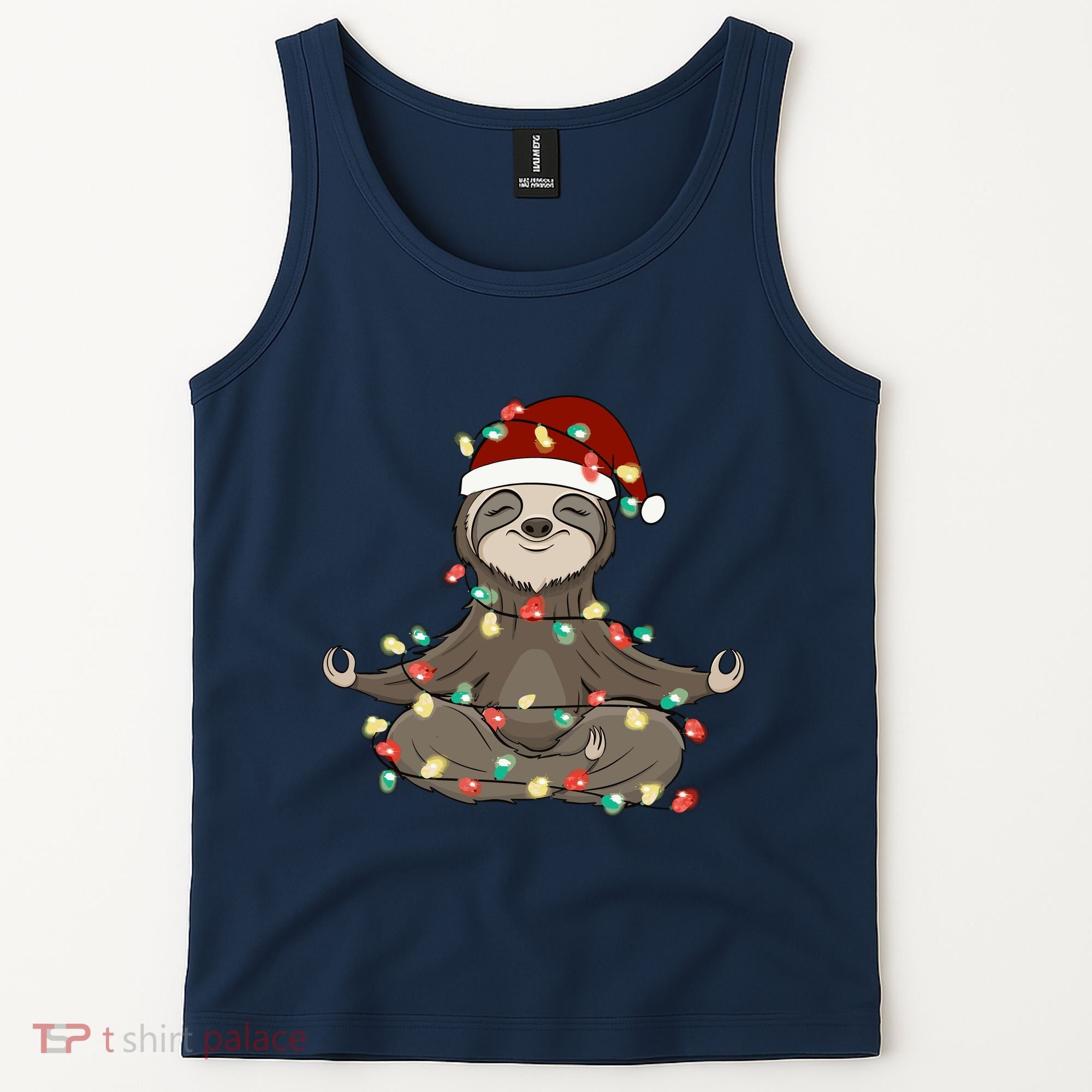 Sloth Christmas Tree Funny Yoga Sloth Tank Top