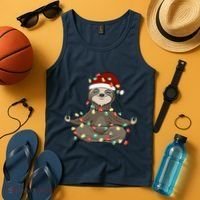 Sloth Christmas Tree Funny Yoga Sloth Tank Top thumb 4