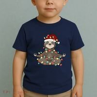 Sloth Christmas Tree Funny Yoga Sloth Toddler T-Shirt thumb 2