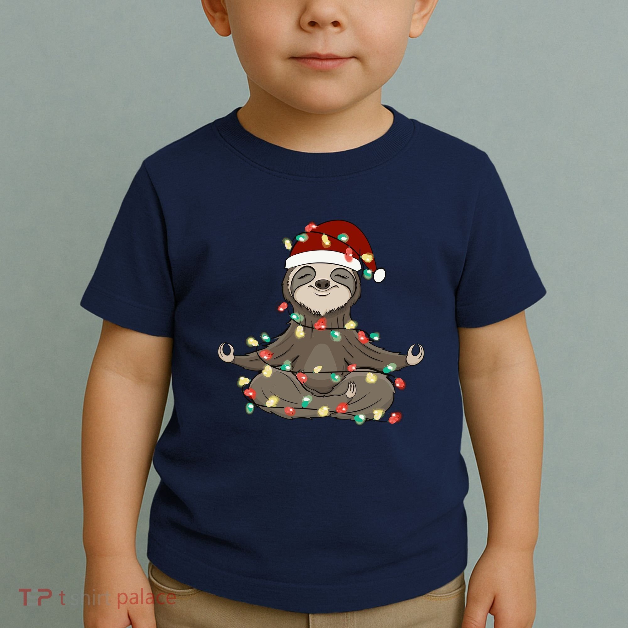 Sloth Christmas Tree Funny Yoga Sloth Toddler T-Shirt