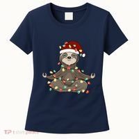 Sloth Christmas Tree Funny Yoga Sloth Women's T-Shirt thumb 0