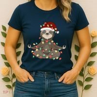 Sloth Christmas Tree Funny Yoga Sloth Women's T-Shirt thumb 2