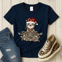 Sloth Christmas Tree Funny Yoga Sloth Women's T-Shirt thumb 3