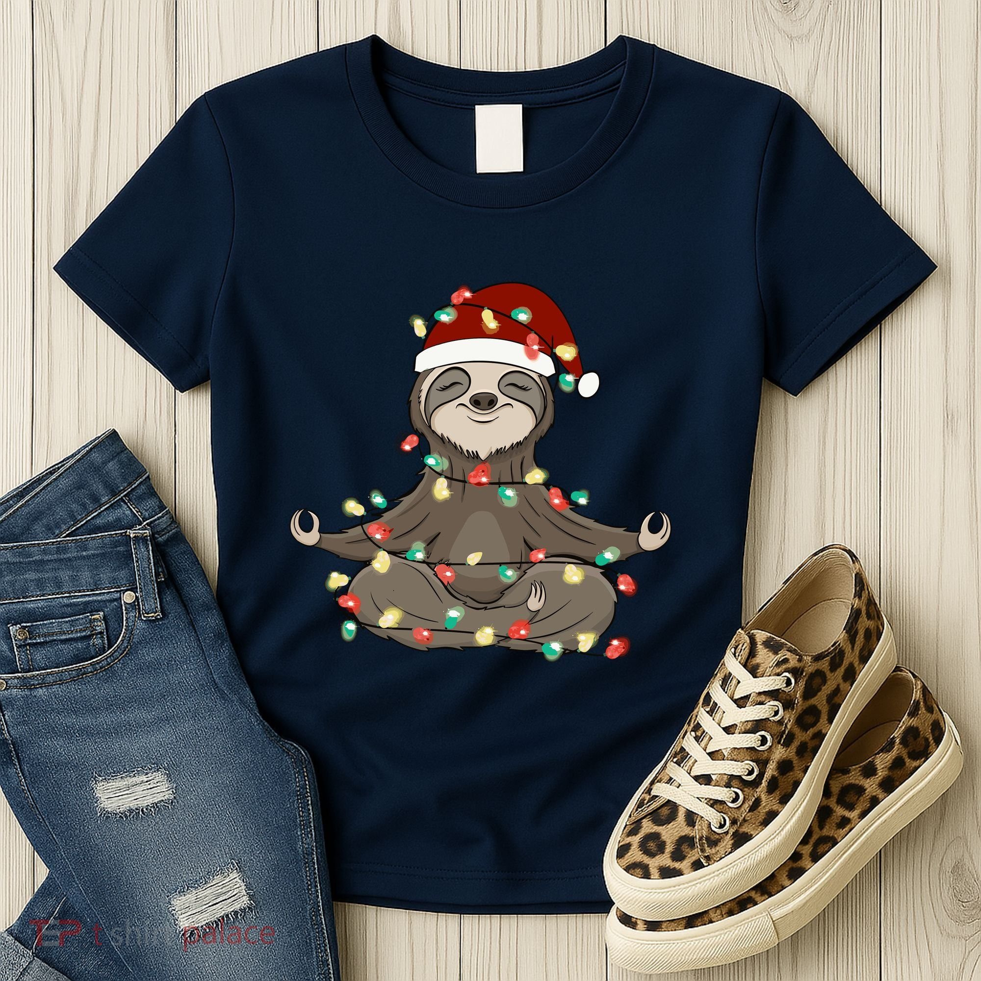 Sloth Christmas Tree Funny Yoga Sloth Women's T-Shirt