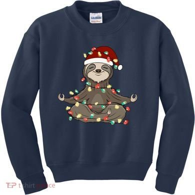 Sloth Christmas Tree Funny Yoga Sloth Kids Sweatshirt