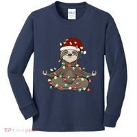 Sloth Christmas Tree Funny Yoga Sloth Kids Long Sleeve Shirt thumb 0