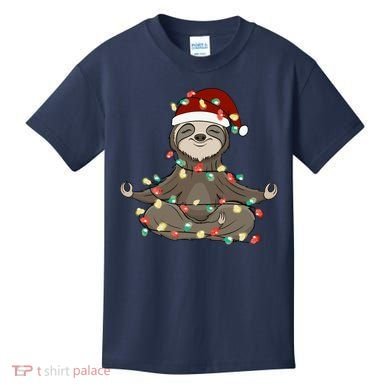 Sloth Christmas Tree Funny Yoga Sloth Kids T-Shirt