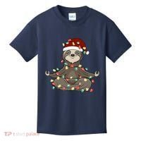 Sloth Christmas Tree Funny Yoga Sloth Kids T-Shirt thumb 0