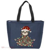 Sloth Christmas Tree Funny Yoga Sloth Tote Bag thumb 0