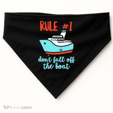 Summer Cruising Trip Funny Don't Fall Off The Boat USA-Made Doggie Bandana
