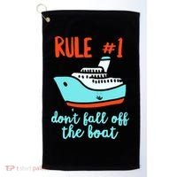 Summer Cruising Trip Funny Don't Fall Off The Boat Golf Towel thumb 0